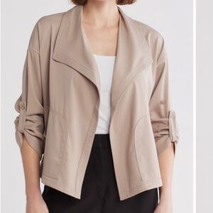 Twill Drape Front Jacket